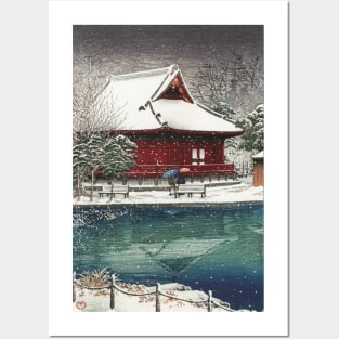 Snow at Shinobazu Benten Shrine by Kawase Hasui Posters and Art